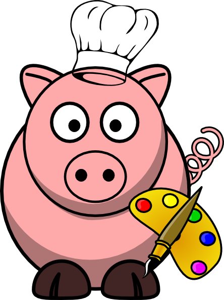 Pig With Palette Clip Art - vector clip art online ...
