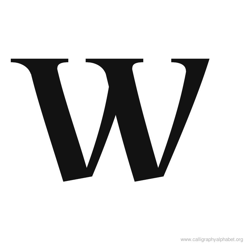 Calligraphy Alphabet W | Alphabet W Calligraphy Sample Styles ...