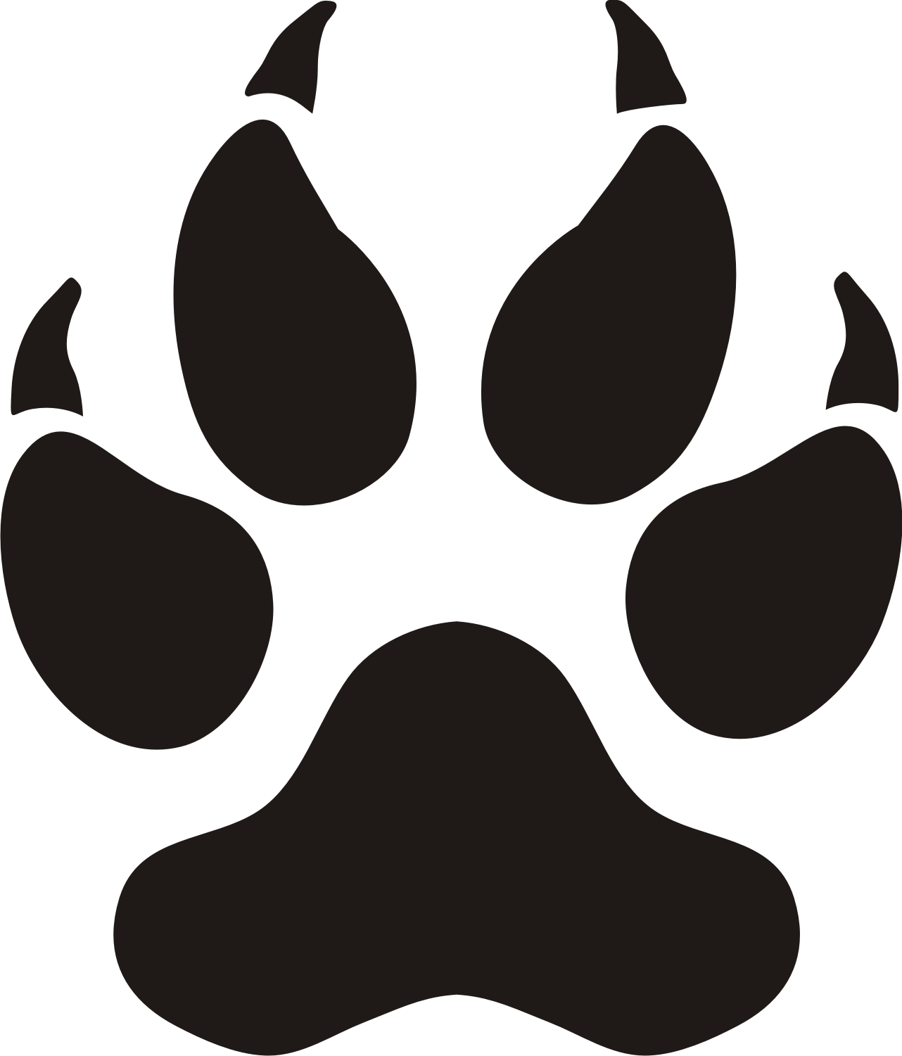 Real dog footprint clipart vector