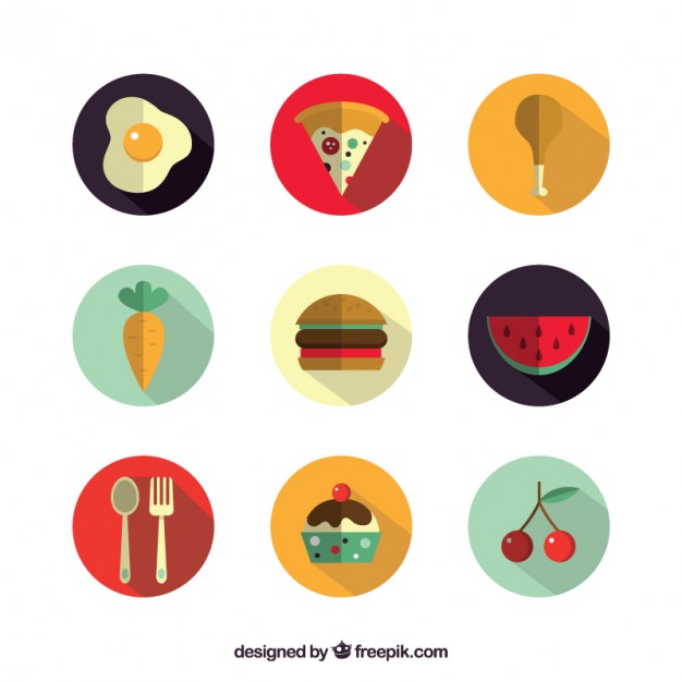 Delicious food icons Vector | Free Download