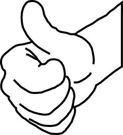 Thumb clipart black and white