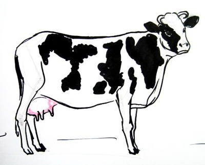 How to draw a cow