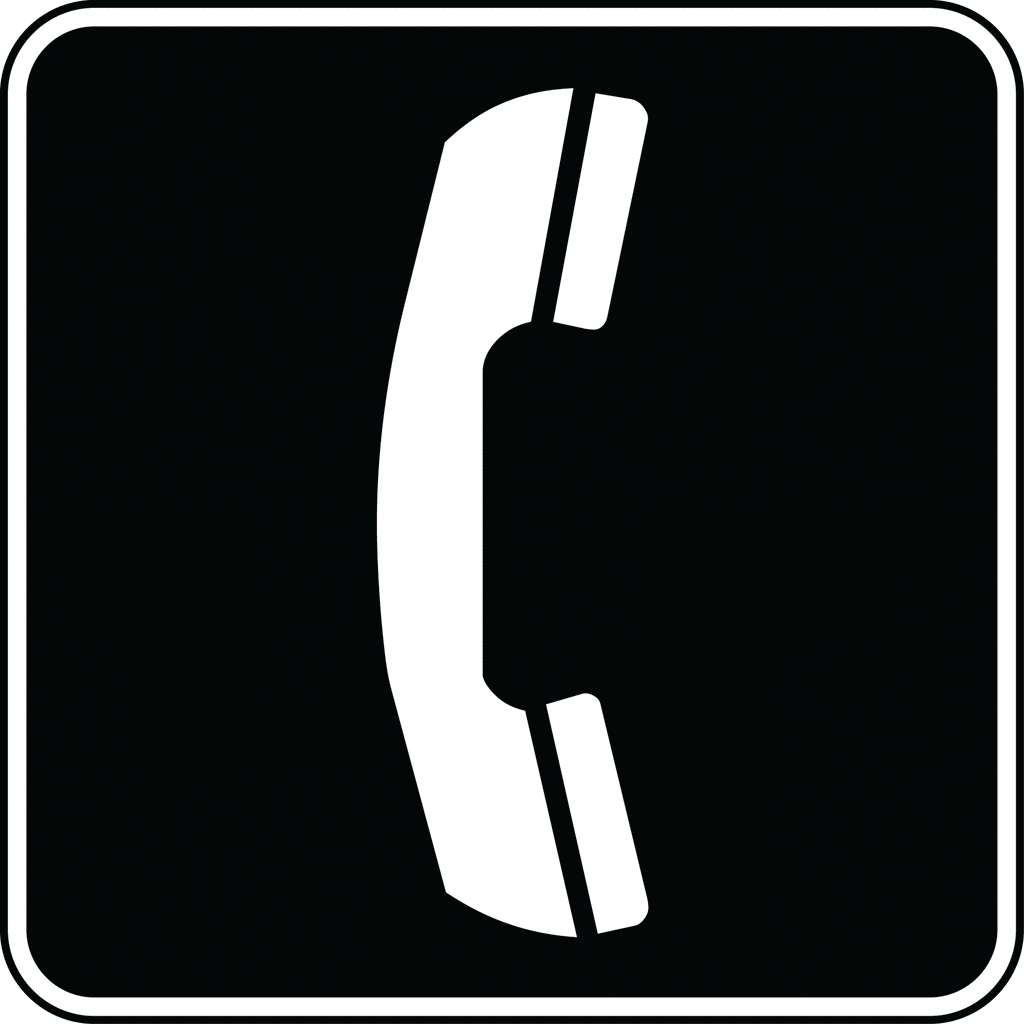 Telephone silhouette clipart black and white
