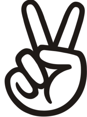 Peace sign fingers clipart