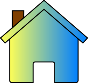 Yellow Blue Fade House 2 clip art - vector clip art online ...