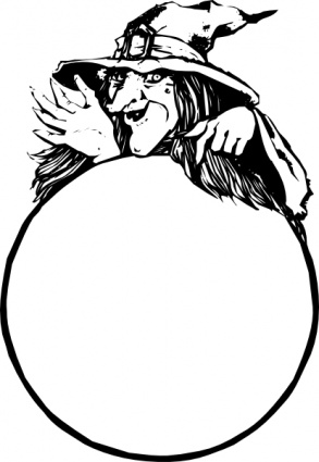 Witch With Crystal Ball clip art vector, free vector graphics ...
