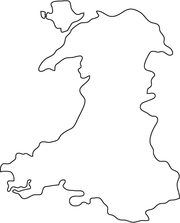 wales outline map