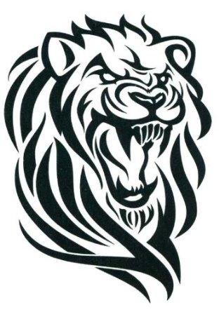 Black Tribal Lion Head Temporary Body Art Tattoos 2.5 ...