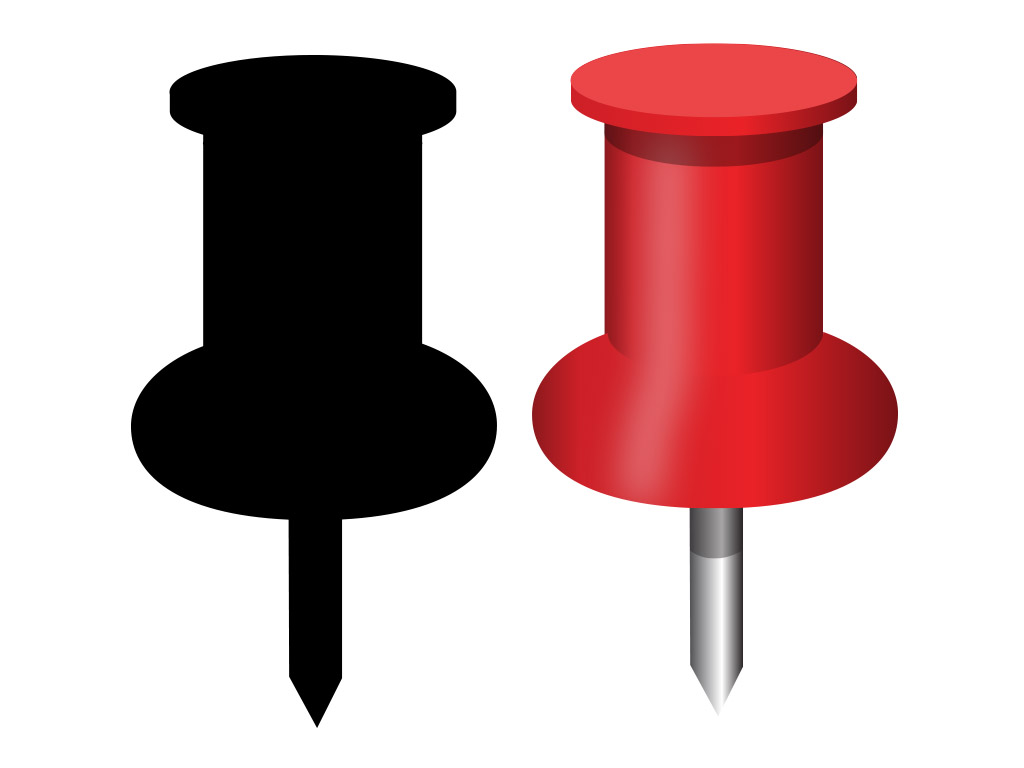 Vector push pins illustration | TrashedGraphics