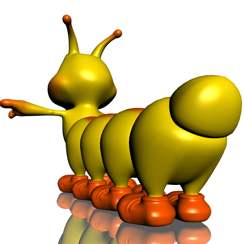 Cartoon Caterpillar Rigged 3D Model Game ready rigged .max .obj ...