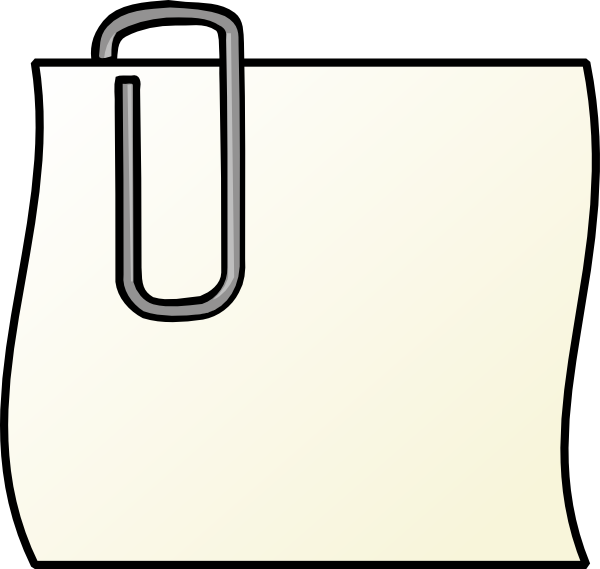 Note With Paperclip clip art Free Vector