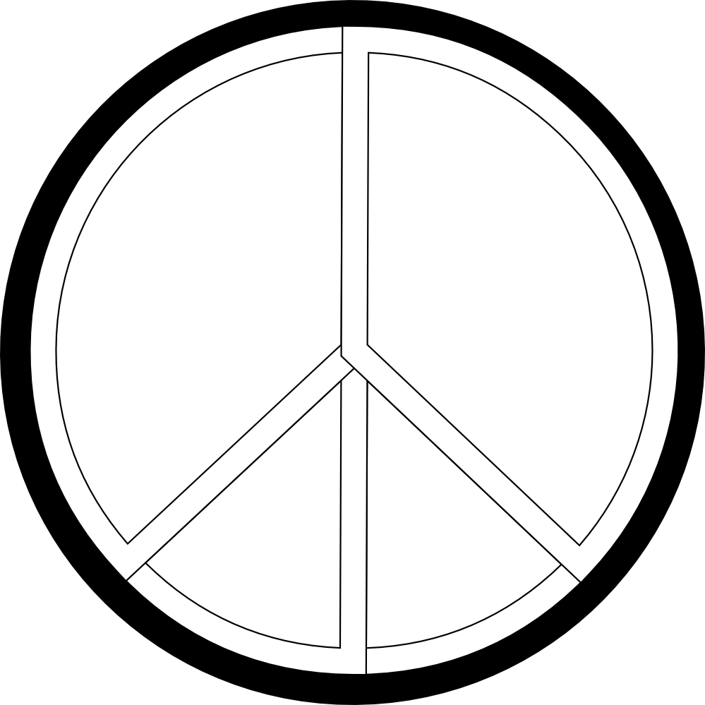 Peace Sign 4 Black White Line Art Christmas Xmas Peace on Earth ...