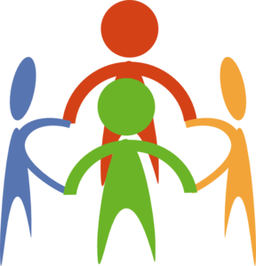 Circle of people holding hands clipart