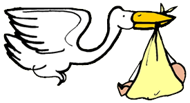 Stork Carrying Baby Clipart