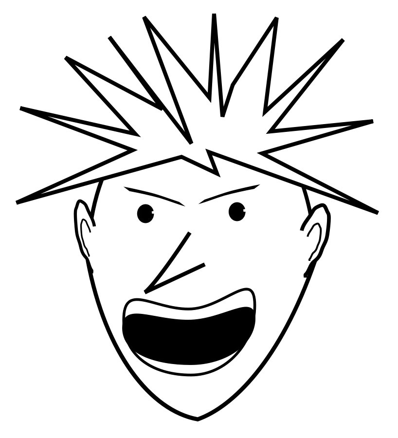 Angry Face Clip Art Black And White - Free Clipart ...