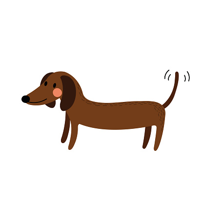 Cartoon Of The Brown Wiener Dog Clip Art, Vector Images ...