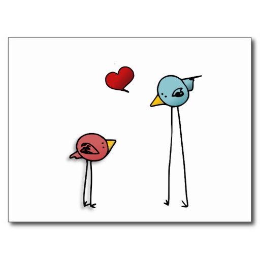 Love Birds Cartoon Cute Picture - Litle Pups