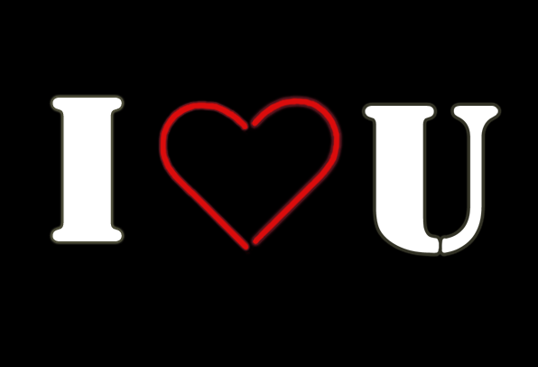 I heart you (flashing neon sign) | We Heart It | animated, gif ...
