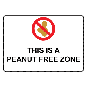 This Is A Peanut Free Zone Sign NHE-15656 Safe Food Handling