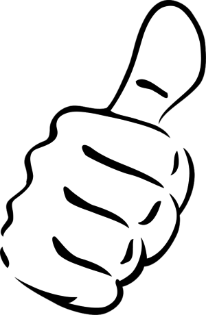 tilted thumb - vector Clip Art