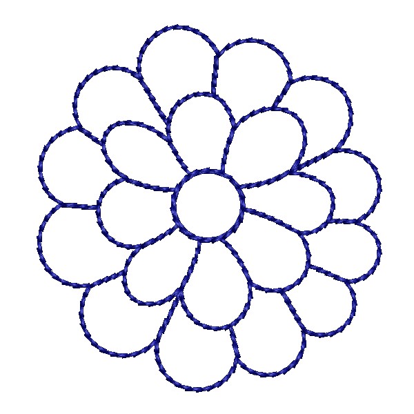 Black Stitches Outline 2x2 Flower Designs - EmbroideryShristi