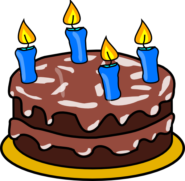 Birthday cake 4 candles clipart