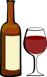 Clipart wine bottle and glass