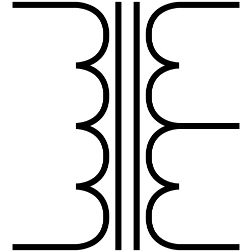 Transformer Centre-tap Iron Core-2.svg