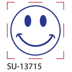 Shiny SU-13715 Happy Face Round Stock Stamp, Blue ...