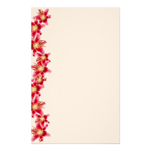 Stargazer Lily Stationery, Custom Stargazer Lily Stationary