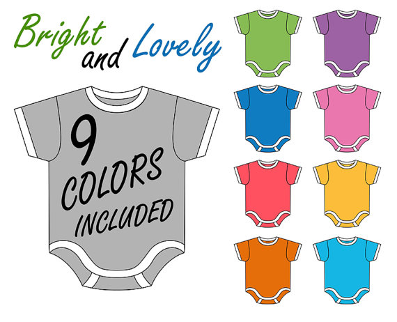Baby Onesie Clip Art Set Digital Clip Art Baby by YarkoDesign