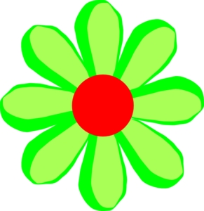 Flower Cartoon Green Clip Art - vector clip art ...