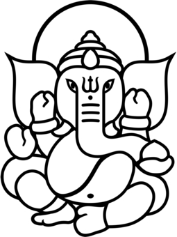 Outline Goddess Ganesh - ClipArt Best