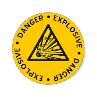 Explosive Warning Sign Stickers | Zazzle