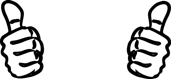 Smiley face thumbs up clipart black and white