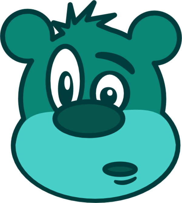 teddy bear face surprised - vector Clip Art