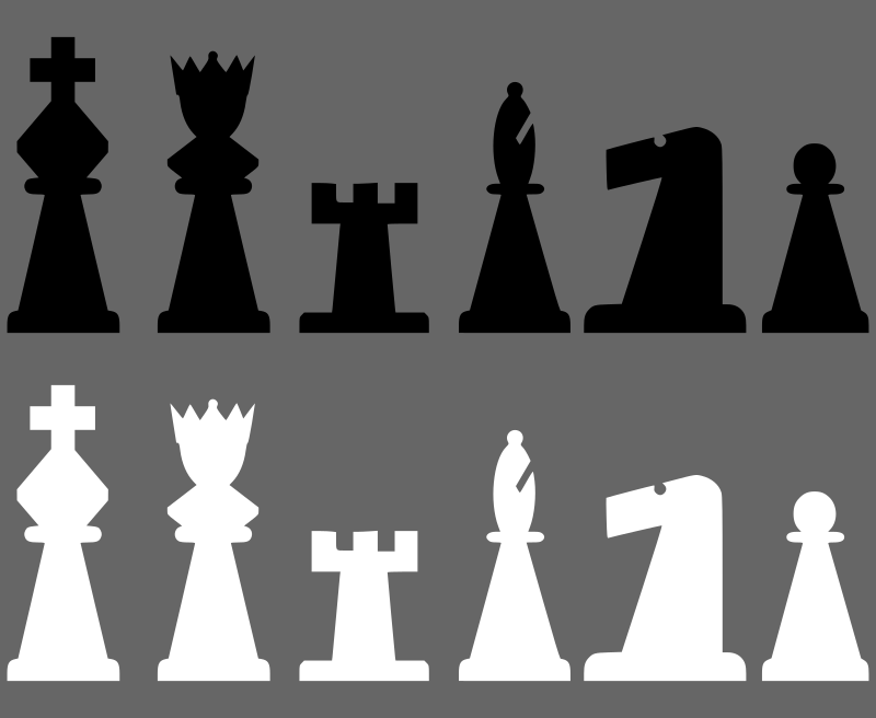Clipart - 2D Chess set - Pieces 1