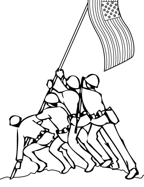 Memorial day free black and white clipart