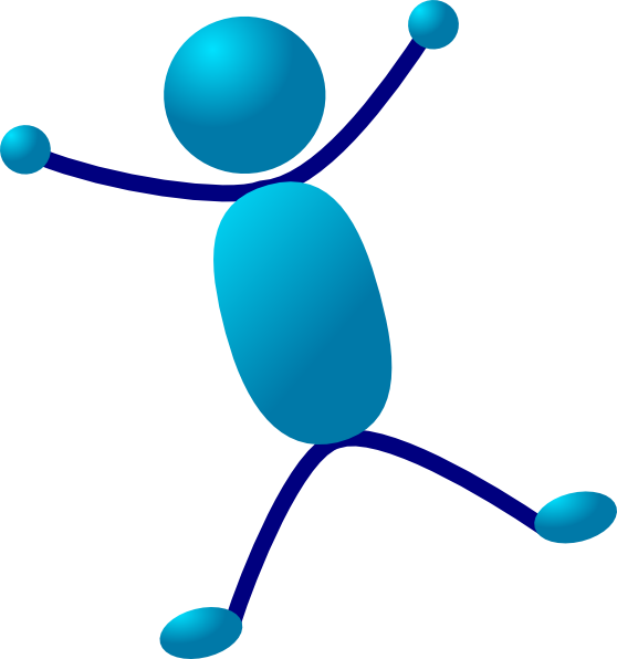 Happy person jumping clipart