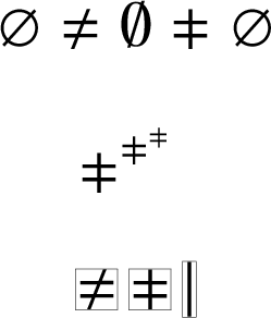 math mode - Not equal sign (â? ) with a vertical bar - TeX - LaTeX ...