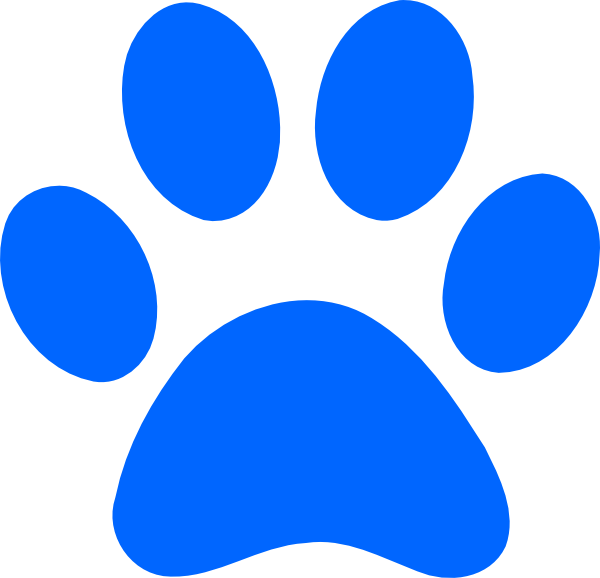 Blue Paw Print Clip Art - vector clip art online ...