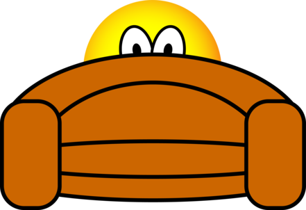 Scared emoticon Hiding behind couch : Emoticons @ emofaces.