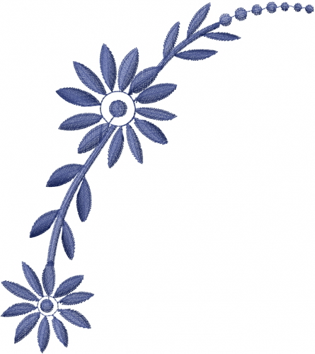 Floral(ATG Freedesigns) Embroidery Design: Blue Flower Corner from ...