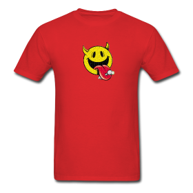 Cute devil smiley face with tongue piercing | Meme t-