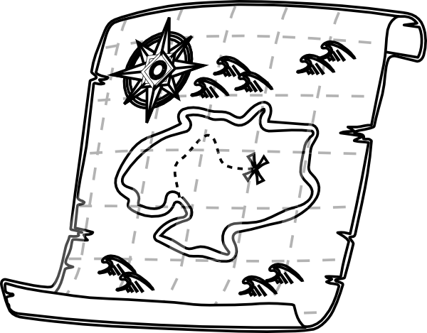 Treasure Map Outline clip art - vector clip art online, royalty ...
