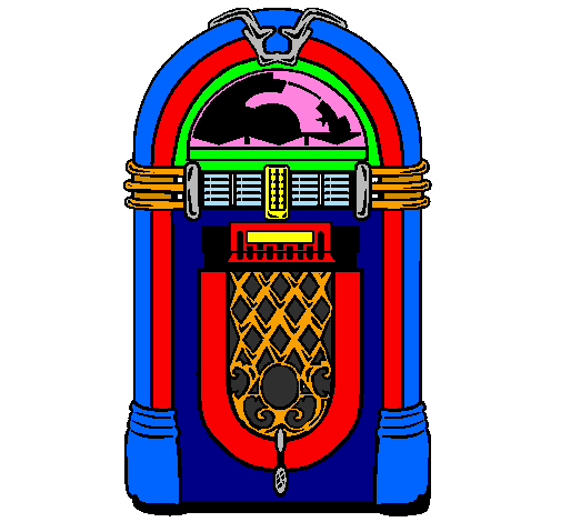 Colored page 1950s jukebox painted by jam
