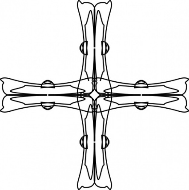 Holy Greek Cross Outline clip art | Download free Vector