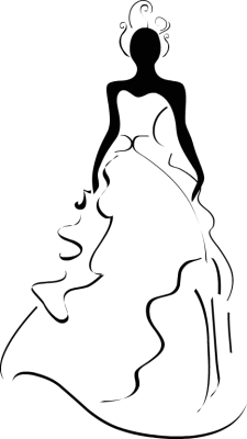 Silhouette of the Bride in Wedding Dress - Free Clip Arts Online ...