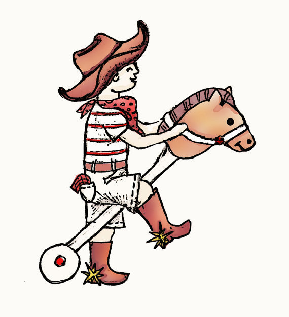 Riding Cowboy Boys Nursery Art kids wall art by wonderlaneart on ...