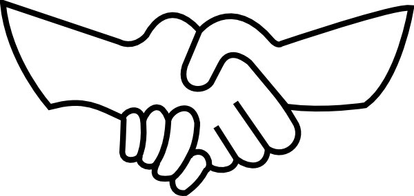 Handshake Outline clip art - vector clip art online, royalty free ...